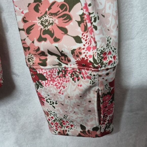Laura Ashley Floral Print Half Zip Athletic Top Size Large - Picture 4 of 8